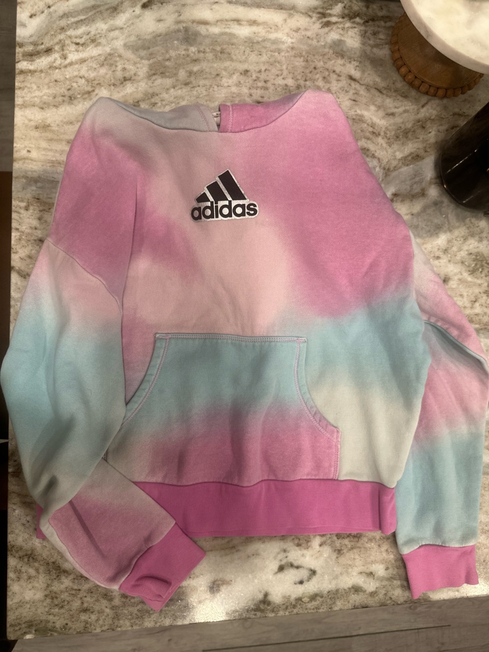 Champion Kids Pastel Pink and Light Blue Tie-Dye Hoodie